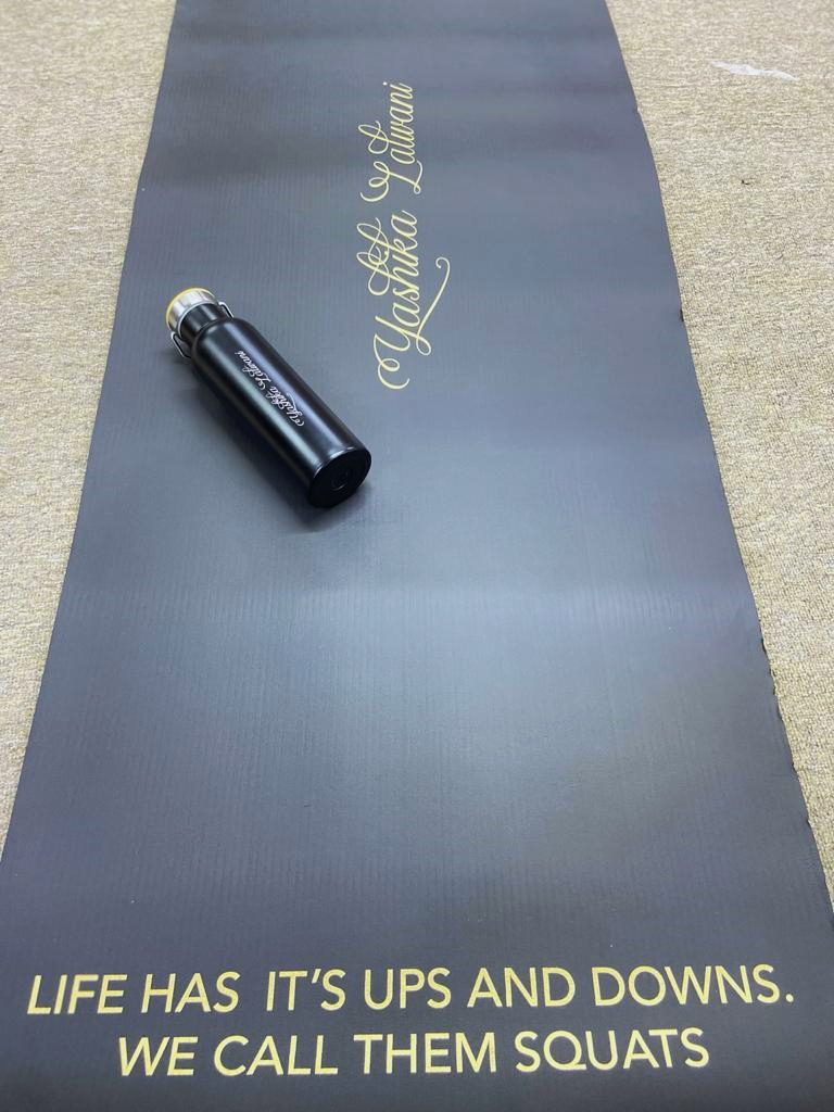 Custom Personalised Black Yoga Mat